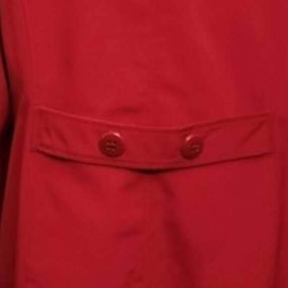 Red Double-Breasted, Hooded All-Weather/Raincoat - Croft & Barrow - Size Large - Picture 8 of 13